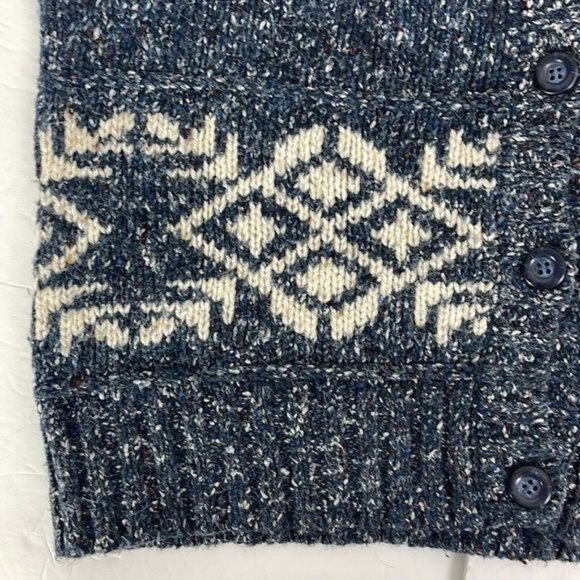Vtg St Johns Bay Women's Medium Blue Southwest Wool Blend Cardigan - Picture 6 of 11